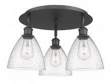 Innovations Lighting 516-3C-BK-GBD-754 - Bristol - 3 Light - 19 inch - Matte Black - Flush Mount