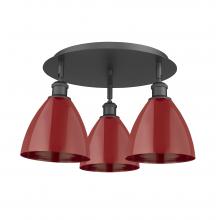 Innovations Lighting 516-3C-BK-MBD-75-RD - Plymouth - 3 Light - 19 inch - Matte Black - Flush Mount