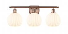 Innovations Lighting 516-3W-AC-G1217-8WV - White Venetian - 3 Light - 28 inch - Antique Copper - Bath Vanity Light