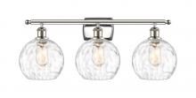 Innovations Lighting 516-3W-PN-G1215-8 - Athens Water Glass - 3 Light - 28 inch - Polished Nickel - Bath Vanity Light