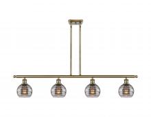 Innovations Lighting 516-4I-AB-G556-6SM - Rochester - 4 Light - 48 inch - Antique Brass - Cord hung - Island Light