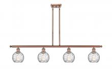 Innovations Lighting 516-4I-AC-G1215-6 - Athens Water Glass - 4 Light - 48 inch - Antique Copper - Cord hung - Island Light