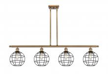 Innovations Lighting 516-4I-BB-CE-8-BK - Lake Placid - 4 Light - 48 inch - Brushed Brass - Stem Hung - Island Light