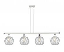 Innovations Lighting 516-4I-WPC-G122-8RW - Farmhouse Rope - 4 Light - 48 inch - White Polished Chrome - Cord hung - Island Light