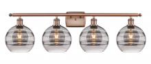 Innovations Lighting 516-4W-AC-G556-8SM - Rochester - 4 Light - 38 inch - Antique Copper - Bath Vanity Light