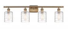 Innovations Lighting 516-4W-BB-G1113 - Cobbleskill - 4 Light - 35 inch - Brushed Brass - Bath Vanity Light