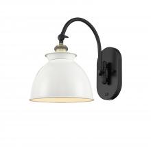 Innovations Lighting 518-1W-BAB-M14-W-LED - Adirondack - 1 Light - 8 inch - Black Antique Brass - Sconce