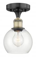 Innovations Lighting 616-1F-BAB-G122-6 - Athens - 1 Light - 6 inch - Black Antique Brass - Semi-Flush Mount