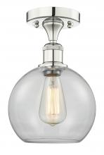 Innovations Lighting 616-1F-PN-G122-8 - Athens - 1 Light - 8 inch - Polished Nickel - Semi-Flush Mount