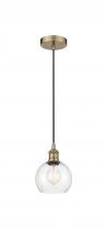 Innovations Lighting 616-1P-AB-G122-6 - Athens - 1 Light - 6 inch - Antique Brass - Cord hung - Mini Pendant