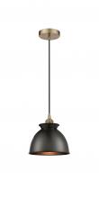 Innovations Lighting 616-1P-AB-M14-BK - Adirondack - 1 Light - 8 inch - Antique Brass - Cord hung - Mini Pendant