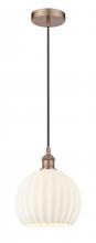 Innovations Lighting 616-1P-AC-G1217-10WV - White Venetian - 1 Light - 10 inch - Antique Copper - Cord Hung - Mini Pendant