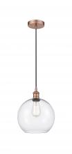 Innovations Lighting 616-1P-AC-G122-10 - Athens - 1 Light - 10 inch - Antique Copper - Cord hung - Mini Pendant