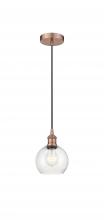 Innovations Lighting 616-1P-AC-G124-6 - Athens - 1 Light - 6 inch - Antique Copper - Cord hung - Mini Pendant