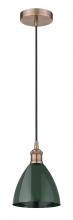 Innovations Lighting 616-1P-AC-MBD-75-GR - Plymouth - 1 Light - 8 inch - Antique Copper - Cord hung - Mini Pendant