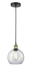 Innovations Lighting 616-1P-BAB-G122-8 - Athens - 1 Light - 8 inch - Black Antique Brass - Cord hung - Mini Pendant