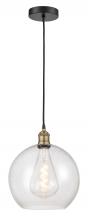 Innovations Lighting 616-1P-BAB-G124-12 - Athens - 1 Light - 12 inch - Black Antique Brass - Cord hung - Mini Pendant