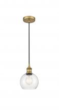 Innovations Lighting 616-1P-BB-G124-6 - Athens - 1 Light - 6 inch - Brushed Brass - Cord hung - Mini Pendant