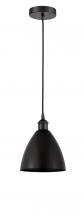 Innovations Lighting 616-1P-BK-MBD-75-BK - Bristol - 1 Light - 8 inch - Matte Black - Cord hung - Mini Pendant