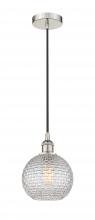 Innovations Lighting 616-1P-PN-G122C-8CL - Athens - 1 Light - 8 inch - Polished Nickel - Cord hung - Mini Pendant