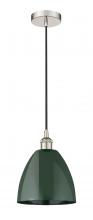 Innovations Lighting 616-1P-PN-MBD-9-GR - Plymouth - 1 Light - 9 inch - Polished Nickel - Cord hung - Mini Pendant