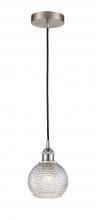 Innovations Lighting 616-1P-SN-G122C-6CL - Athens - 1 Light - 6 inch - Brushed Satin Nickel - Cord hung - Mini Pendant