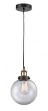 Innovations Lighting 616-1PH-BAB-G202-8 - Beacon - 1 Light - 8 inch - Black Antique Brass - Cord hung - Mini Pendant