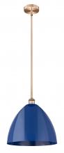 Innovations Lighting 616-1S-AC-MBD-16-BL - Plymouth - 1 Light - 16 inch - Antique Copper - Cord hung - Mini Pendant