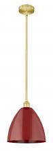 Innovations Lighting 616-1S-SG-MBD-12-RD - Plymouth - 1 Light - 12 inch - Satin Gold - Cord hung - Mini Pendant