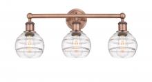 Innovations Lighting 616-3W-AC-G556-6CL - Rochester - 3 Light - 24 inch - Antique Copper - Bath Vanity Light