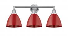 Innovations Lighting 616-3W-PC-MBD-75-RD - Plymouth - 3 Light - 26 inch - Polished Chrome - Bath Vanity Light