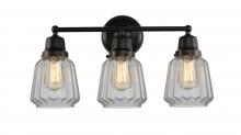 Innovations Lighting 623-3W-BK-G142 - Chatham - 3 Light - 22 inch - Matte Black - Bath Vanity Light