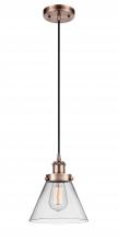Innovations Lighting 916-1P-AC-G42 - Cone - 1 Light - 8 inch - Antique Copper - Cord hung - Mini Pendant