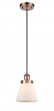 Innovations Lighting 916-1P-AC-G61 - Cone - 1 Light - 6 inch - Antique Copper - Cord hung - Mini Pendant