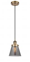 Innovations Lighting 916-1P-BB-G63 - Cone - 1 Light - 6 inch - Brushed Brass - Cord hung - Mini Pendant