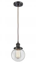 Innovations Lighting 916-1P-OB-G202-6 - Beacon - 1 Light - 6 inch - Oil Rubbed Bronze - Cord hung - Mini Pendant