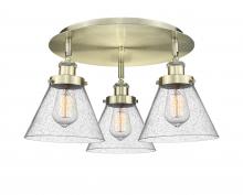 Innovations Lighting 916-3C-AB-G44 - Cone - 3 Light - 20 inch - Antique Brass - Flush Mount