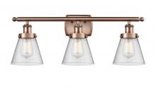 Innovations Lighting 916-3W-AC-G64 - Cone - 3 Light - 26 inch - Antique Copper - Bath Vanity Light