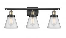 Innovations Lighting 916-3W-BAB-G64 - Cone - 3 Light - 26 inch - Black Antique Brass - Bath Vanity Light