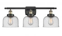 Innovations Lighting 916-3W-BAB-G74 - Bell - 3 Light - 28 inch - Black Antique Brass - Bath Vanity Light