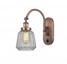 Innovations Lighting 918-1W-AC-G142-LED - Chatham - 1 Light - 7 inch - Antique Copper - Sconce