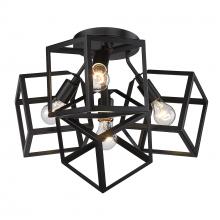 Golden 2086-4SF BLK - Cassio BLK 4 Light Semi-Flush in Matte Black