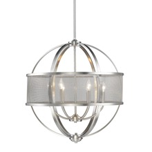 Golden 3167-6 PW-PW - Colson PW 6 Light Chandelier (with shade) in Pewter