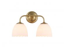 Golden 6954-BA2 BCB-OP - Dorinda 2-Light Vanity Light in Brushed Champagne Bronze with Opal Glass