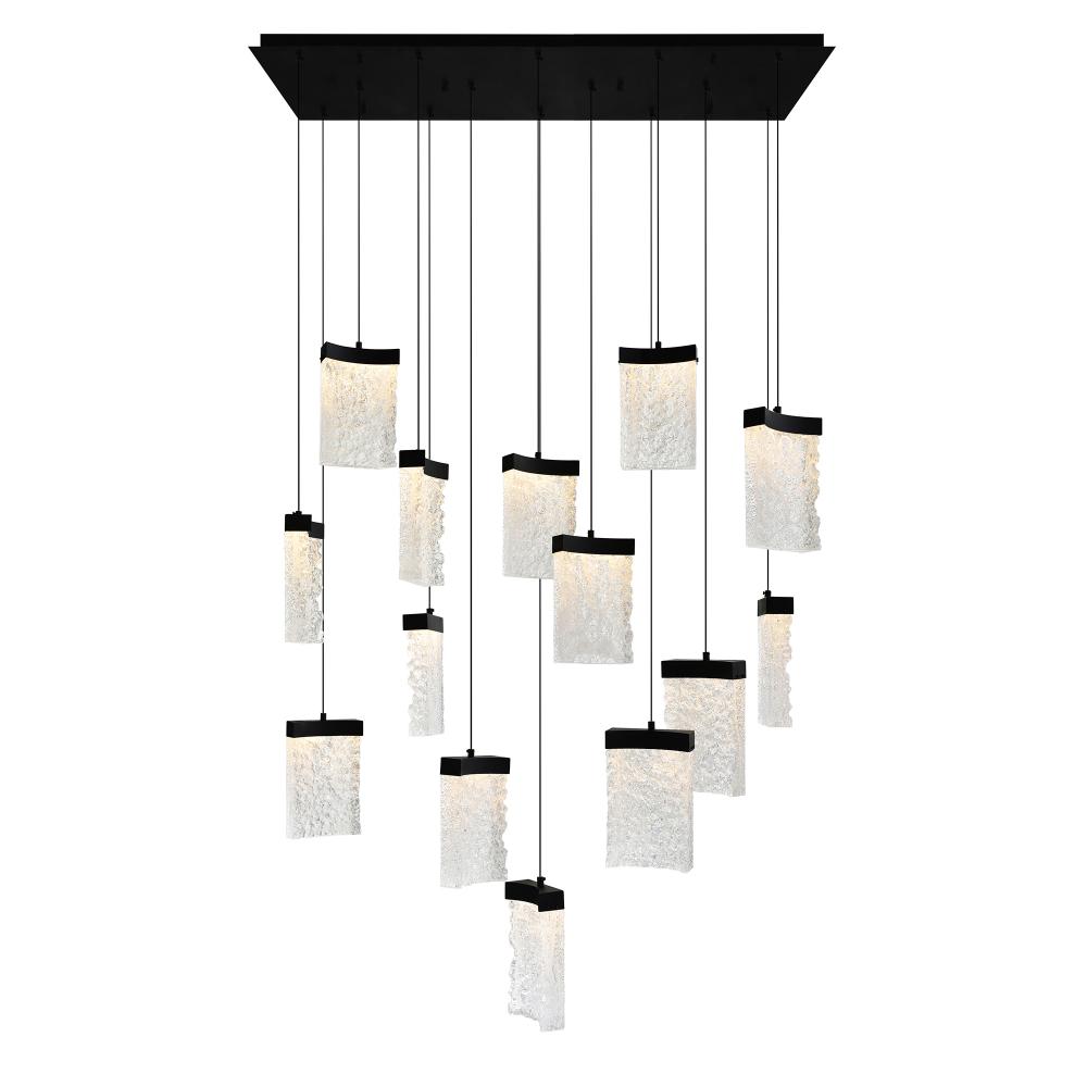 Lava Integrated LED Black Chandelier