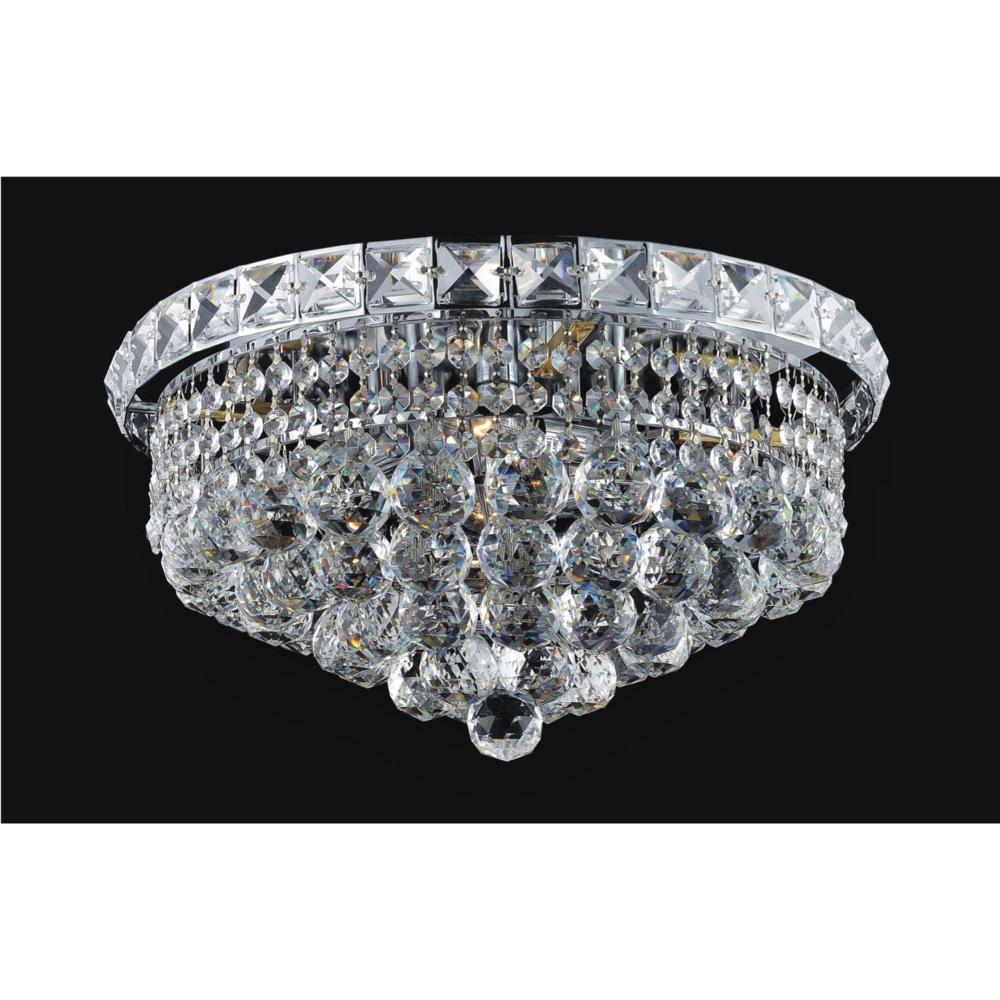 Luminous 4 Light Flush Mount With Chrome Finish