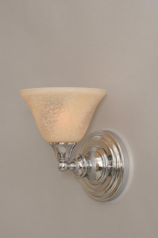 One Light Chrome Italian Marble Glass Wall Light