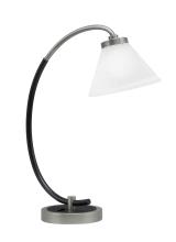 Toltec Company 57-GPMB-312 - Desk Lamp, Graphite & Matte Black Finish, 7" White Muslin Glass