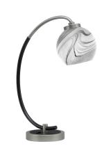 Toltec Company 57-GPMB-4109 - Desk Lamp, Graphite & Matte Black Finish, 5.75" Onyx Swirl Glass