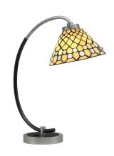 Toltec Company 57-GPMB-9415 - Desk Lamp, Graphite & Matte Black Finish, 7" Starlight Art Glass